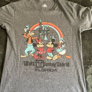 Disney Gray Mickey & Friends Castle Graphic Tee